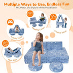 MeMoreCool Kids Couch, 8-Piece Modular Play Couch - Image 4