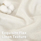 YoungsTex Ivory Linen Curtains 52X80 Inch Length 2 Panels - Image 4