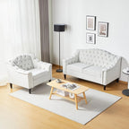 LEVNARY Chesterfield Loveseat Velvet, Upholstered Sofa - Image 8