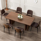 REONEY Dining Chairs Set of 4, Mid-Century Modern Upholstered PU Leather Chairs - Image 3