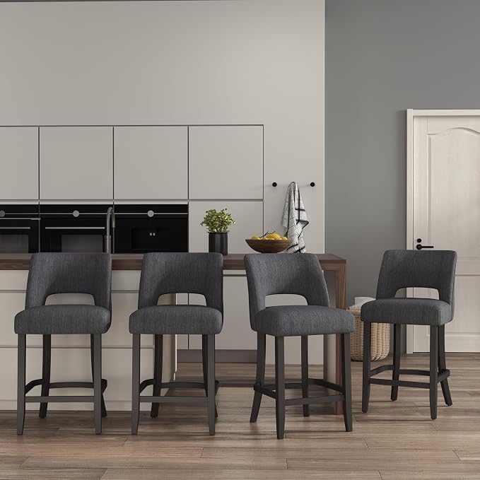 VKNOW Bar Stools Set of 4, Modern Counter Stools - Image 3