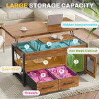 Itaar 40" Lift Top Coffee Table, 4 in 1 Coffee Tables - Image 3
