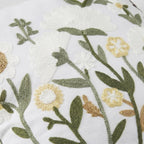 Neutral Floral Embroidered Throw Pillow Covers 20x20 Inch White Daisy Camel - Image 7