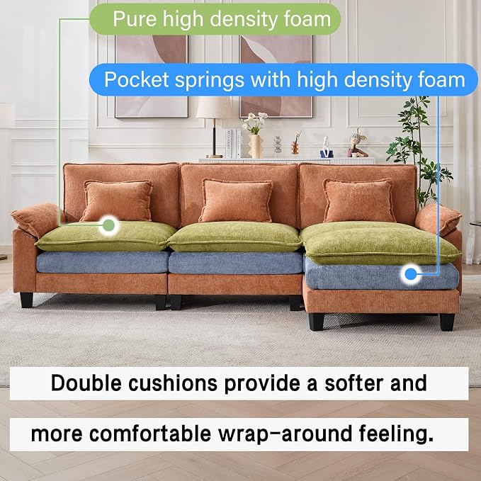 Oprisen 120" Modular Sectional Sofa, Comfy Cloud Couch Sectional Sofa - Image 3