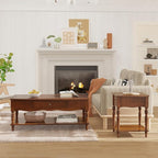 Mid-Century Modern Living Room Coffee Table Set, 2-Piece Solid Wood Living Room - Image 3