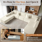 168" Cloud Sectional Couch, Comfort U Shaped Sofa - Image 3