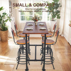 Industrial 41.3inch Height Bar Table Vintage Pipe Design Bistro Table Rustic - Image 5