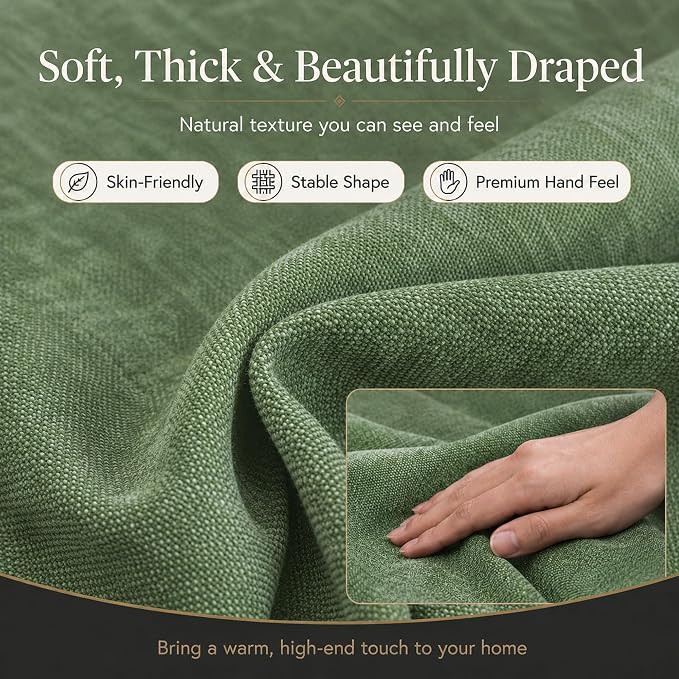 Mini Chenille Linen Blend Upholstery Fabric by the Yard, 57 Inch Wide Soft - Image 8