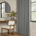 Grey 63 Inch Blackout Pleated Linen Curtains - Image 9