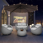 TWT Outdoor Patio Furniture Set-5 Pieces Aluminum Sectional Sofa, Metal Patio - Image 9