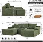 96" Sectional Couches for Living Room Cloud Couch Sofa - Image 2