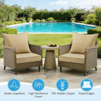 Outdoor Deep Seat & Back Cushion Set, 24 x 24 Inch Water Repellent and Fade - Image 3