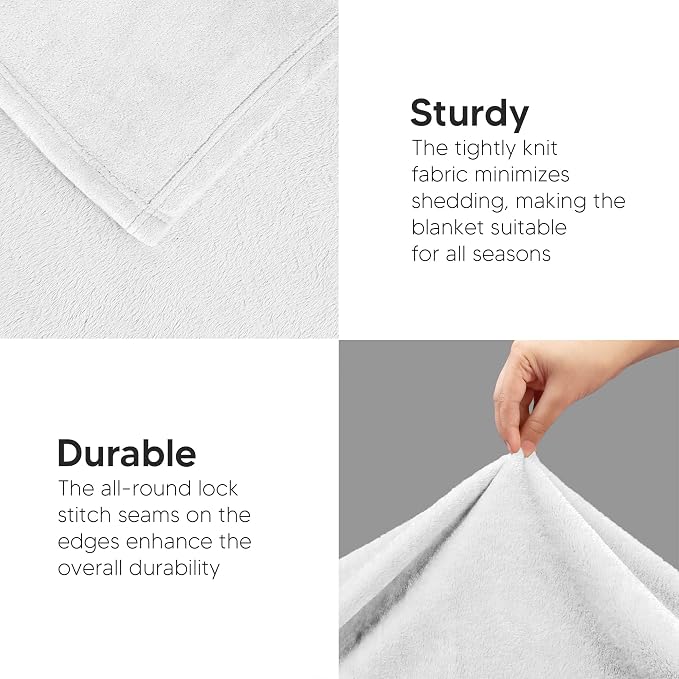 Utopia Bedding Ultra Soft Fleece Bed Blanket Twin Size White | Microfiber Plush - Image 7