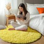 Yellow Round Area Rugs 4ft for Bedroom Living Room, Fluffy Circle Rug for Kids - Image 6