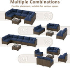 LOUVIXA 7 Piece Outdoor Patio Furniture Set, Outdoor Sectional Sofa, Wicker - Image 3