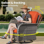 ovios 3-Piece Patio Furniture Set, Outdoor Wicker Sofa - Image 2