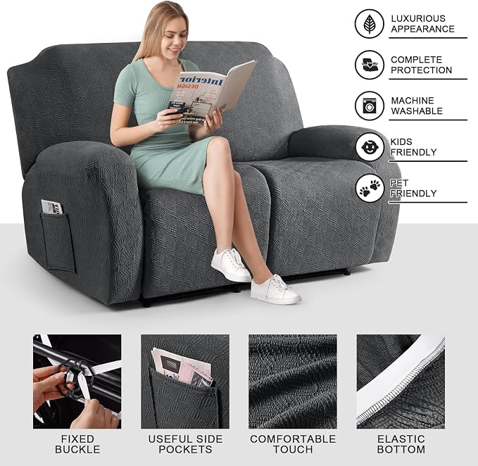 Timeles Extra Wide Recliner Loveseat Covers Oversized Reclining Couch Covers - Image 3