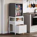 Herture Mini Fridge Stand with 3 Storage, Mini Fridge Cabinet, Beverage Fridge by Herture