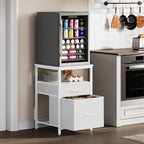 Herture Mini Fridge Stand with 3 Storage, Mini Fridge Cabinet, Beverage Fridge by Herture