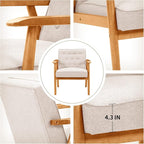 UNICOO® Mid-Century Retro Modern Accent Chairs, Solid Wood Armrest Lounge - Image 7