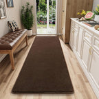 2x6 Runner Rug for Hallway, Long Runner Rugs Non Slip, Coffee | Soft Washable by AROGANAREARUG