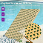 PURPLE LEAF Patio Chaise Lounge French Outdoor Lounger 1 Piece Wood-Grain - Image 4