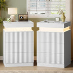 Xixini Fluted Nightstand Set of 2, Night Stand by Xixini