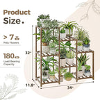 Bamworld Plant Stand Indoor Plant Shelf Outdoor Wood Plant Rack - Image 6
