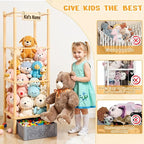 Stuffed Animal Storage with Toys Tray, 57In Large Wooden Stuffy Plushies - Image 3