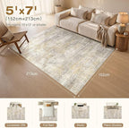 cotiled Boho 5x7 Area Rugs for Living Room: Soft Moroccan Washable Rug | Solve - Image 2