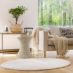 Casafield Hourglass Side Table, Water Hyacinth Round End Table, Boho Woven - Image 2