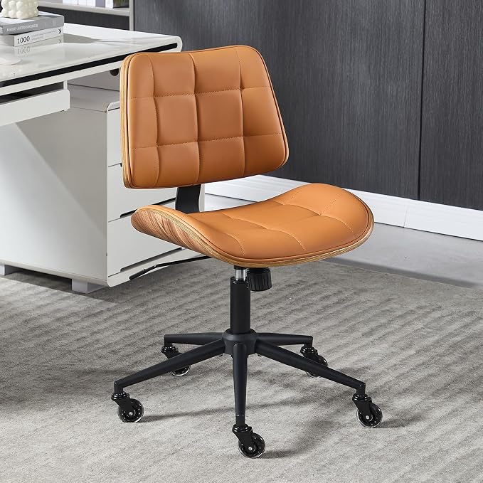 Home Office Desk Chair with Wheels, Adjustable Height Armless Office Chair - Image 9