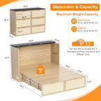 VINGLI Full Size Rattan Murphy Bed - Image 2