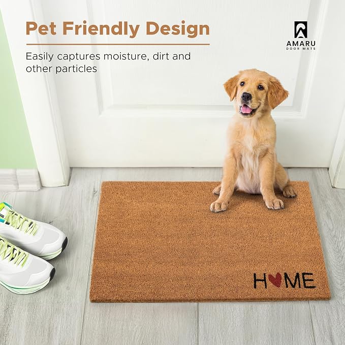 Coir Welcome Mat, Home Heart, 17 x 29 in | 100% Natural Coir, Anti-Shedding - Image 7