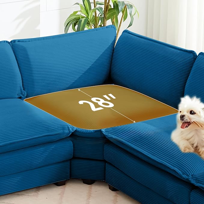 ROWHY 150'' Cloud Modular Sectional Sofa, 7 Seater Sectional Sofa Corduroy - Image 3