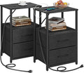 TUTOTAK End Table with Charging Station, Side Table with 2 USB Ports and Outlets by ChoosetutotakFurnitureBuildYourCozyHome