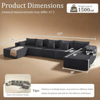 168" Cloud Sectional Couch, Comfort U Shaped Sofa - Image 2