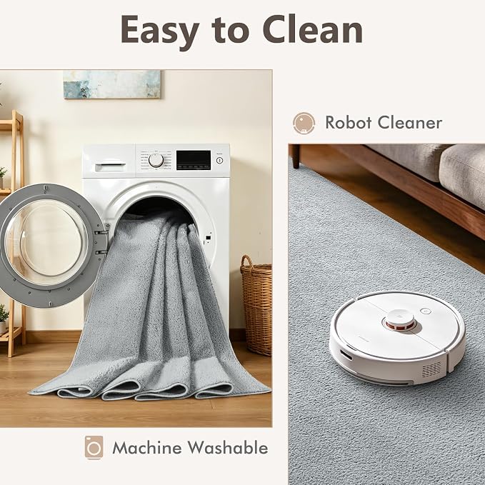 2x8 Light Grey Solid Runner Rug Washable Non-Slip - Image 6