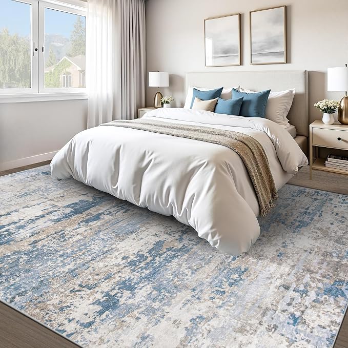 pmtsns Area Rugs 9x12 for Living Room: Washable Rug Modern Abstract Neutral - Image 2