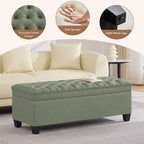 WUTUTUEE 50" Fabric Storage Ottoman Bench, Upholstered Rectangle End of Bed - Image 4