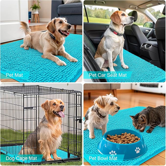 OLANLY Dog Door Mat for Muddy Paws 48x30, Super Absorbent Chenille Mud Mat | - Image 7