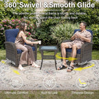 Belord Patio Wicker Chairs Swivel Rocker - Image 5