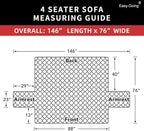Easy-Going Reversible Couch Cover, 4 Seater Sofa, Ivory/Ivory | XX-Large Sofa - Image 6