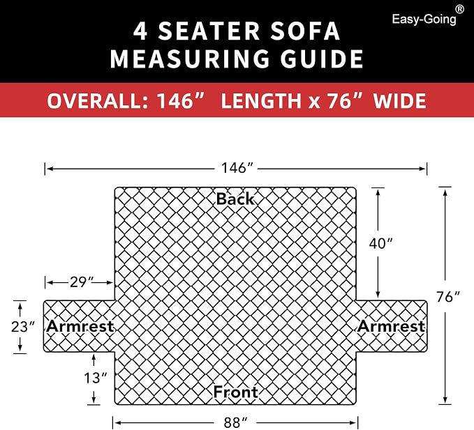 Easy-Going Reversible Couch Cover, 4 Seater Sofa, Ivory/Ivory | XX-Large Sofa - Image 6