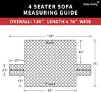 Easy-Going Reversible Couch Cover, 4 Seater Sofa, Chocolate/Ivory | XX-Large - Image 7