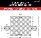 Easy-Going Reversible Couch Cover, 4 Seater Sofa, XX-Large Sofa, Water - Image 6