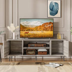 JUMMICO TV Stand for 65 Inch TV, Mid Century Modern TV Stand, Entertainment - Image 2
