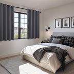 Blackout Curtains for Bedroom, Dark Grey, 52 x 45 Inch, 2 Panels | Thermal - Image 6