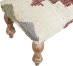 LR Home Off-White/Multicolor Handmade Upholstered Bench - Image 7