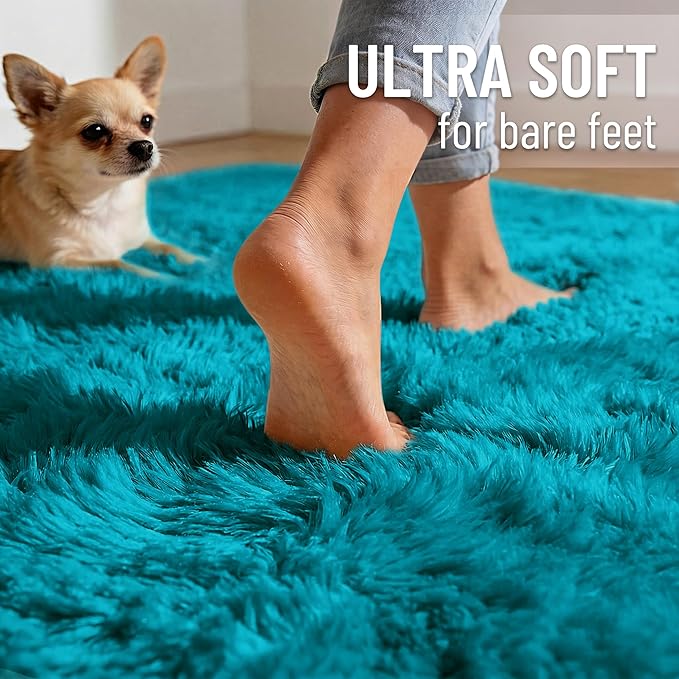 OLANLY Area Rugs for Living Room Bedroom, Machine Washable 4x5.9 ft Soft Fluffy - Image 4